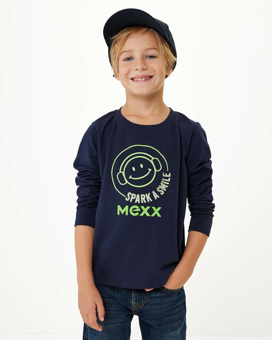 Mexx T-shirt with artwork Navy Niebieskie | IBVJP5172