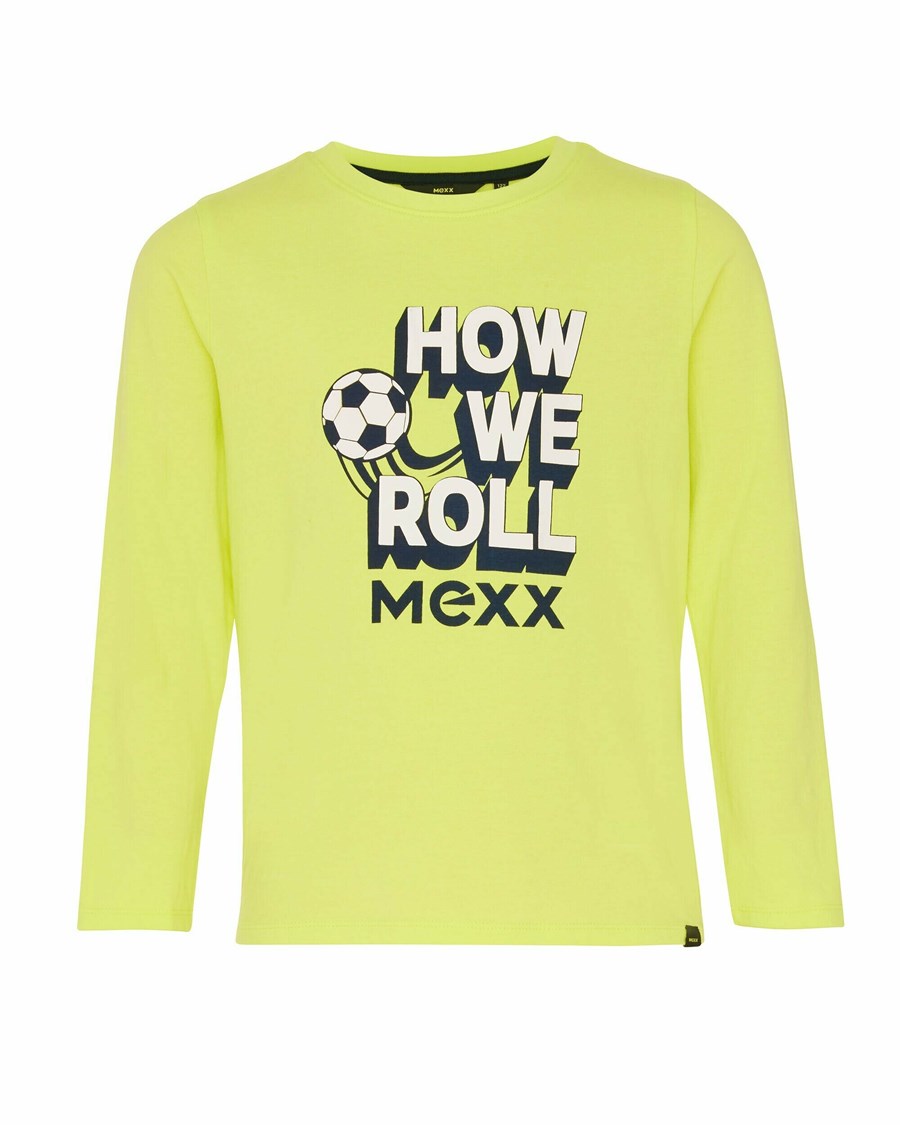 Mexx T-shirt with artwork Neon Yellow Żółte | IQRWD3760