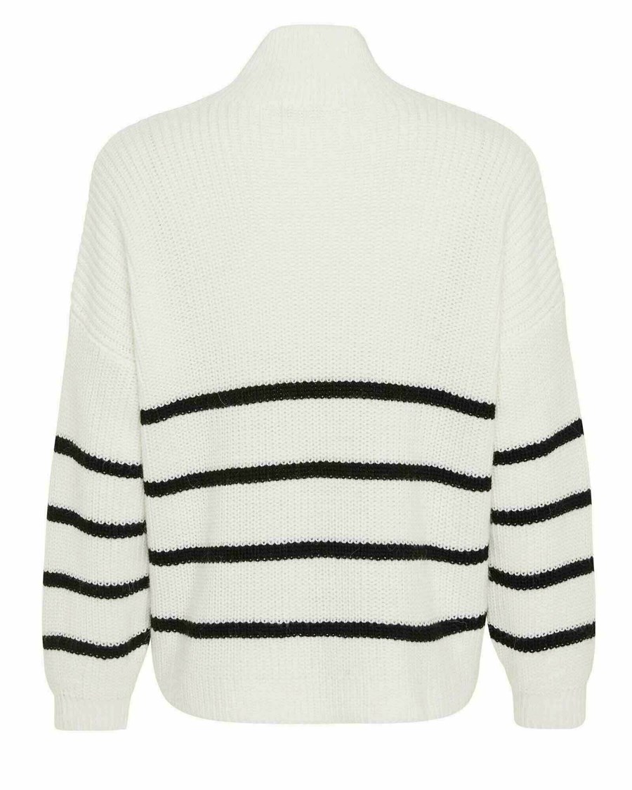 Mexx Turle neck knitted sweater Off White Białe | XYHCA1958