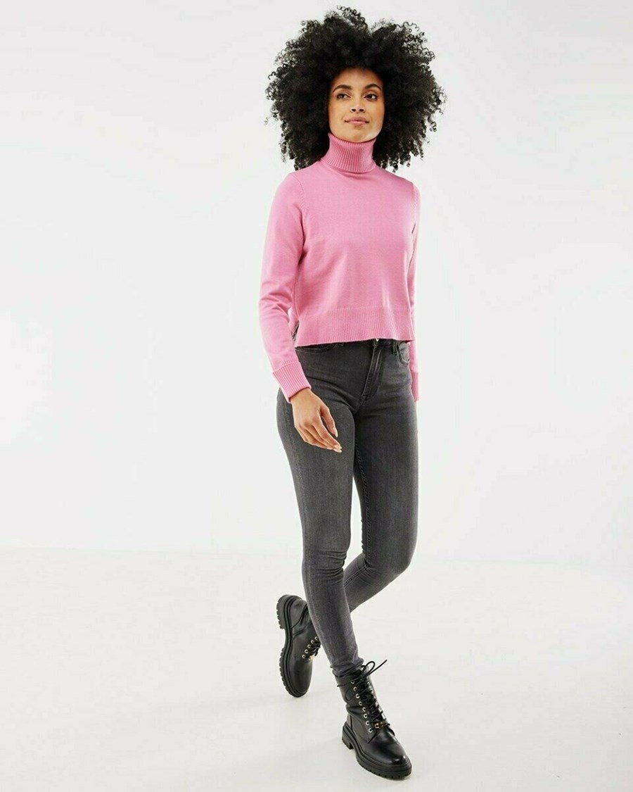 Mexx Turtle Neck Pullover Pink Różowe | DABYS5904