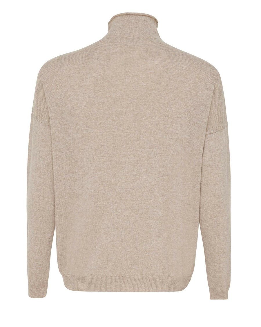 Mexx Turtle neck knitted pullover Beige Beżowe | VOWGC9342