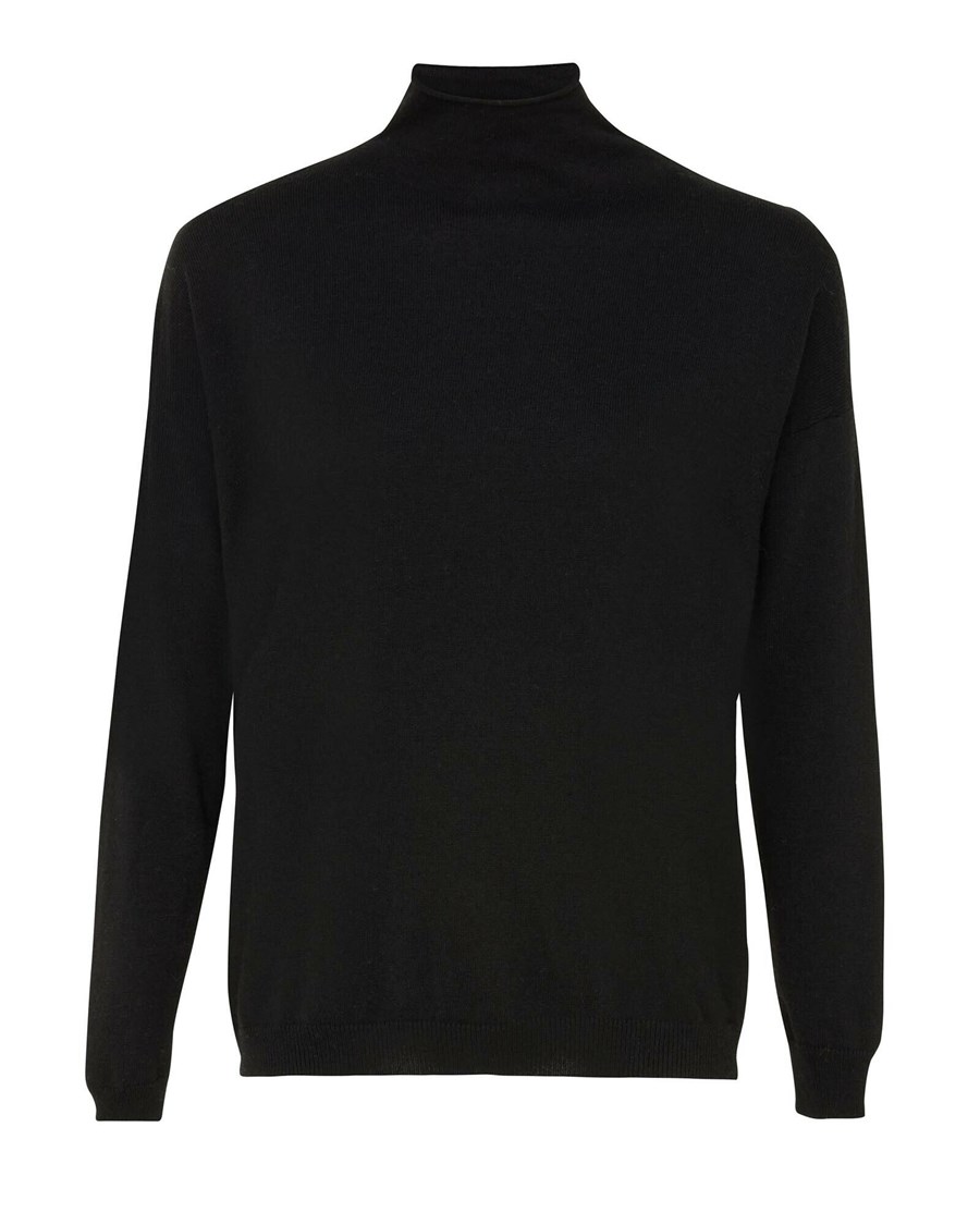 Mexx Turtle neck knitted pullover Black Czarne | QBAZJ6198