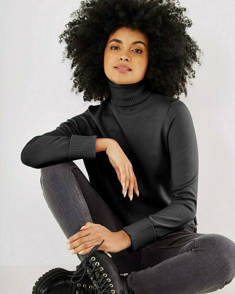 Mexx Turtle neck pullover Black Czarne | RLDZW1862