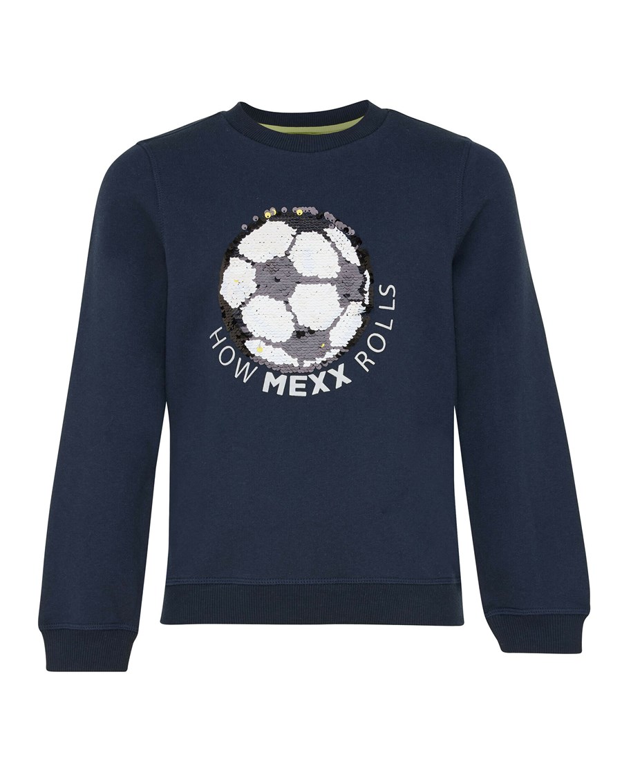 Mexx Two way sequince crewneck Navy Niebieskie | UEYGB2459