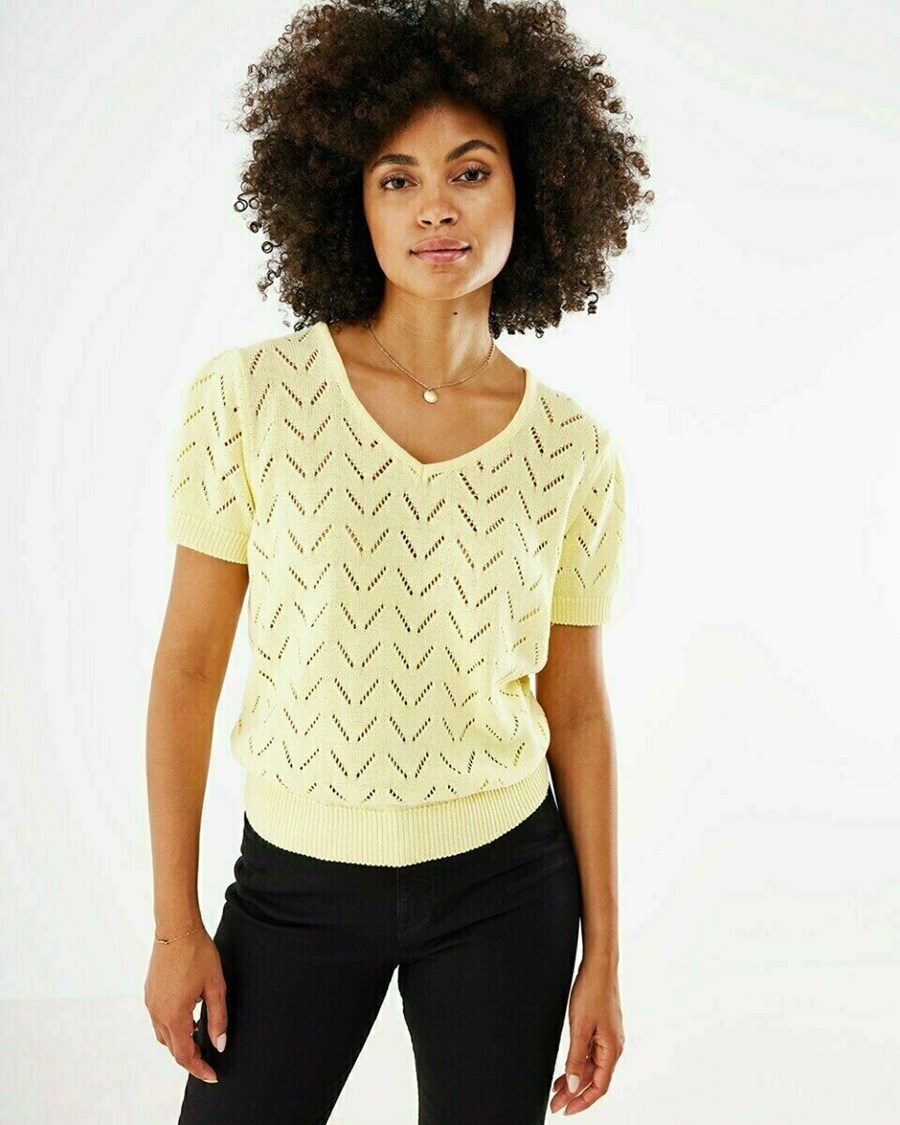 Mexx V-neck pullover Yellow Żółte | DGUVZ1546