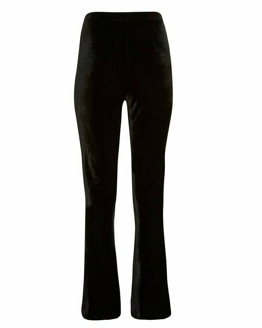 Mexx Velvet flared legging Black Czarne | AQRHD8647