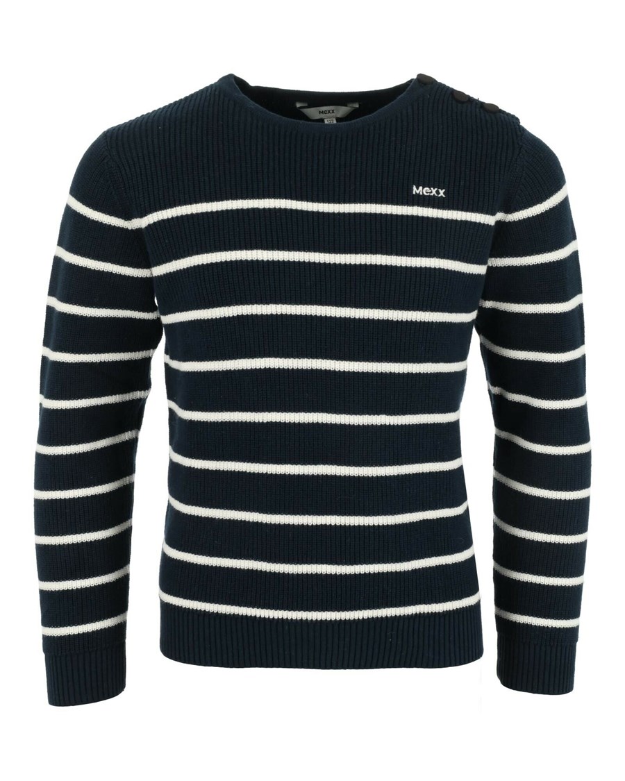 Mexx W Paski pullover Navy Niebieskie | AHTXZ6908