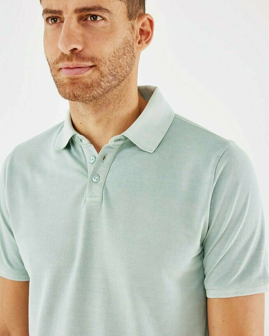 Mexx Washed polo Grey Mint Szare | WYZKL9450