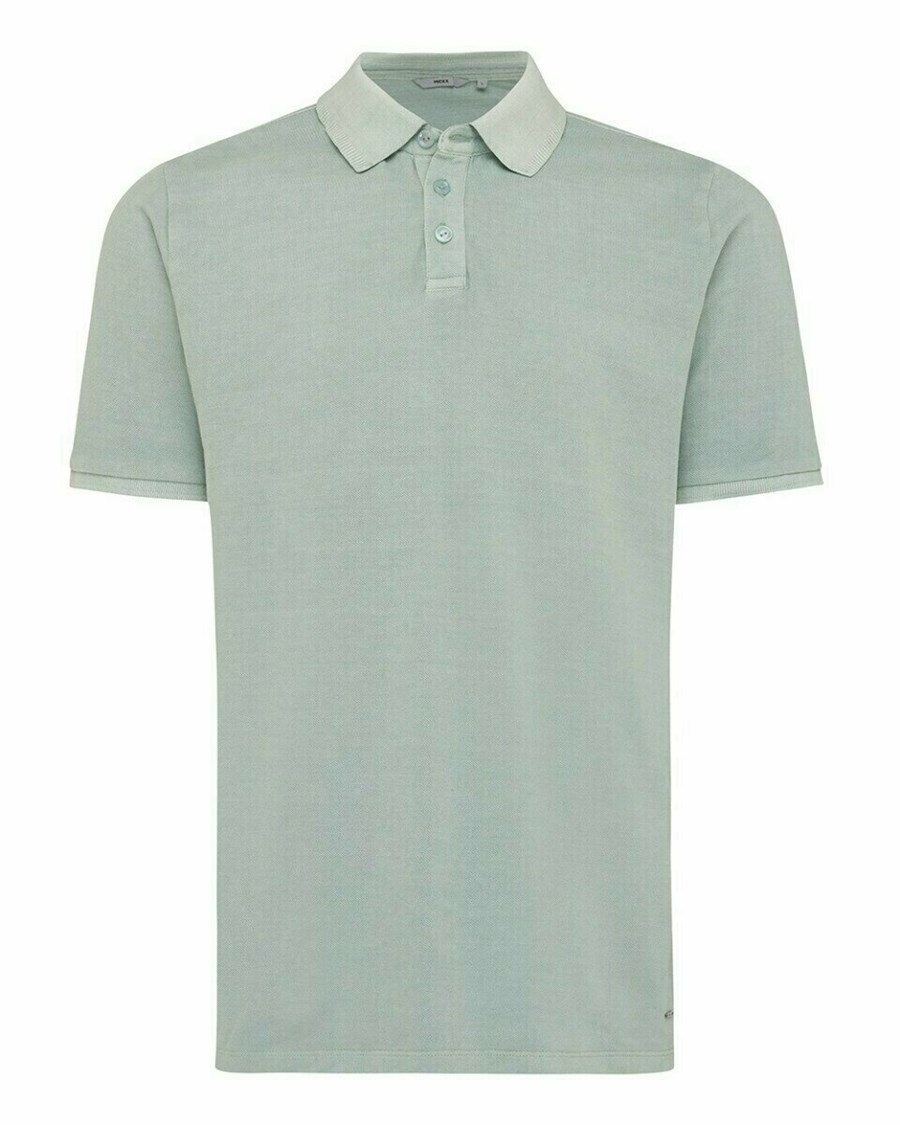 Mexx Washed polo Grey Mint Szare | WYZKL9450