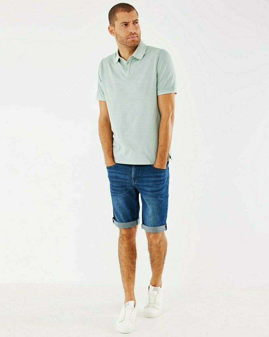 Mexx Washed polo Grey Mint Szare | WYZKL9450