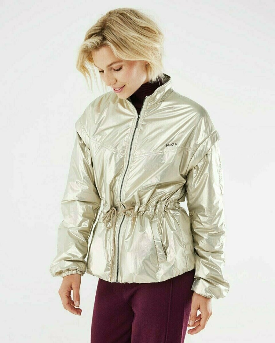 Mexx Wiatr Jacket Sand Metallic Beżowe | GNLFR5028