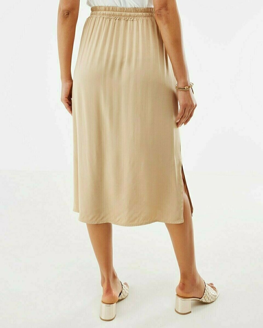 Mexx Woven skirt with drawstring Sand Beżowe | QEGUA1074