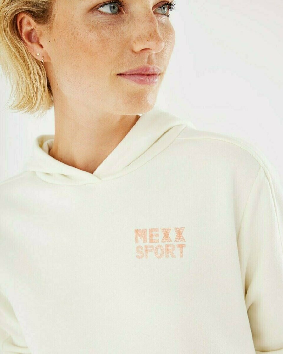 Mexx Zakapturzony Swetry Off White Białe | NQOZB1792