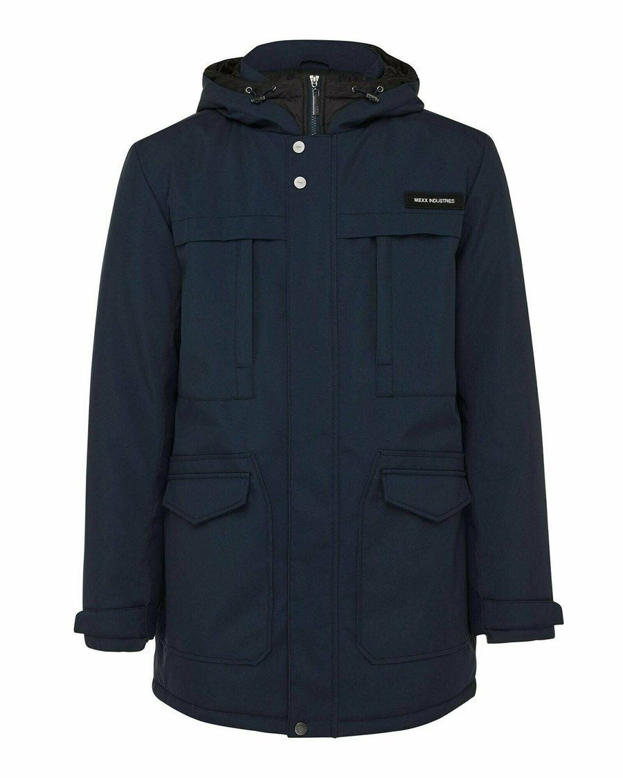 Mexx Zakapturzony parka Navy Niebieskie | OYTUQ1023