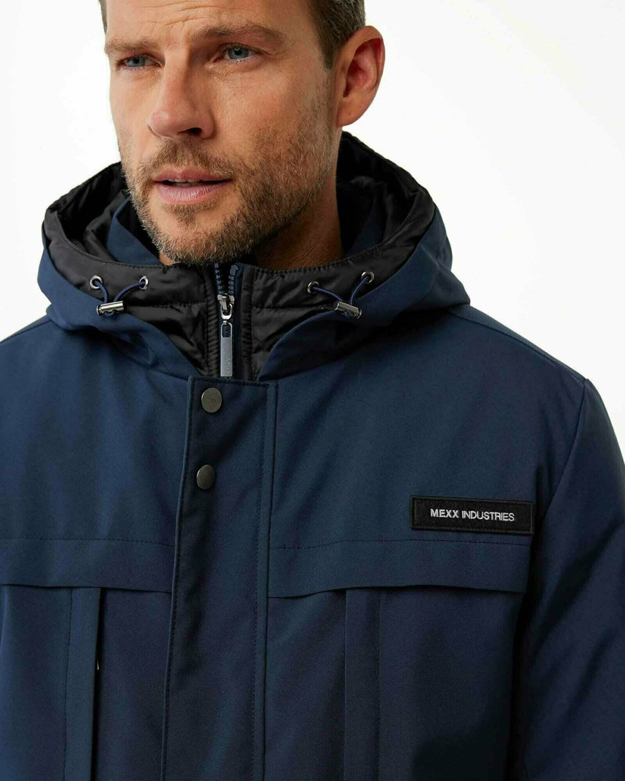 Mexx Zakapturzony parka Navy Niebieskie | OYTUQ1023