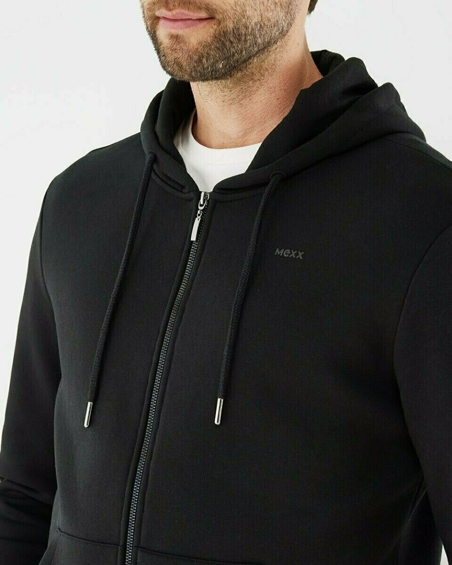 Mexx Zip through Hoodie Black Czarne | YMHRV2751