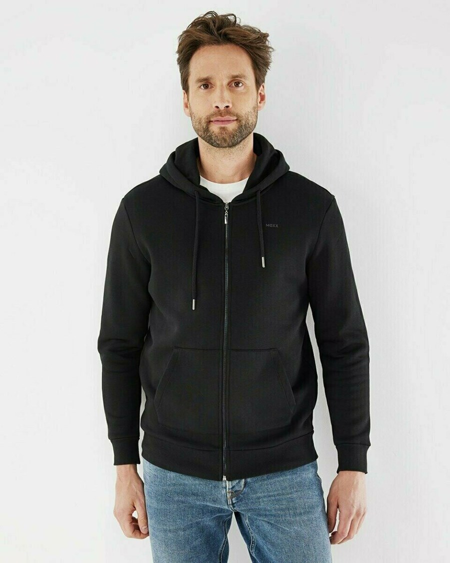 Mexx Zip through Hoodie Black Czarne | YMHRV2751