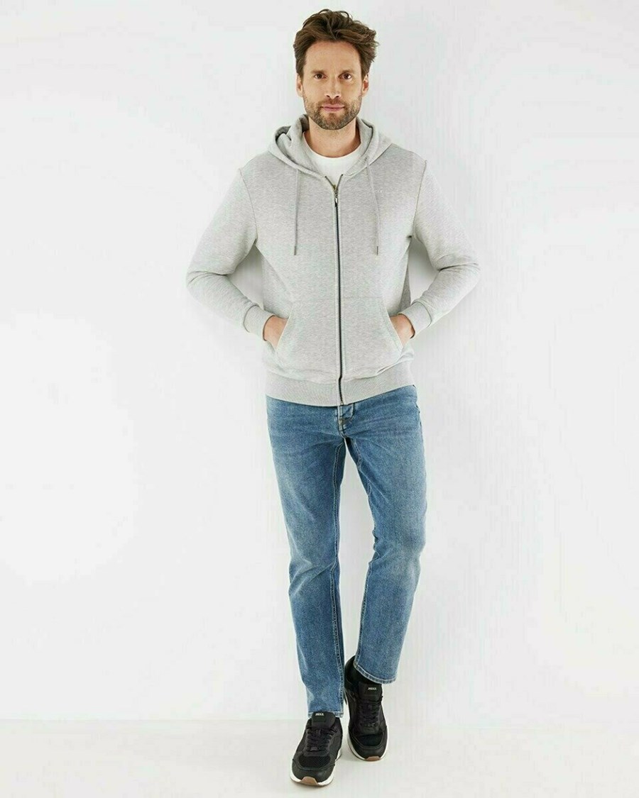 Mexx Zip through Hoodie Grey Melee Szare | HYQED6827