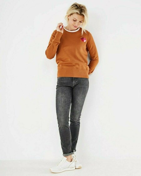 Mexx Crew neck sweater Brown Brązowe | KICTS9052