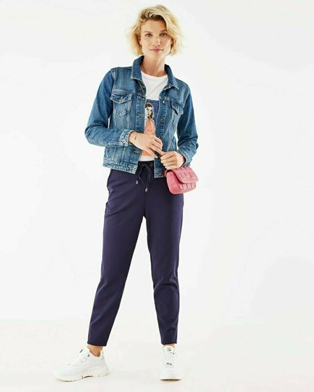 Mexx EVE Punta pants Navy Niebieskie | YNLFO8462