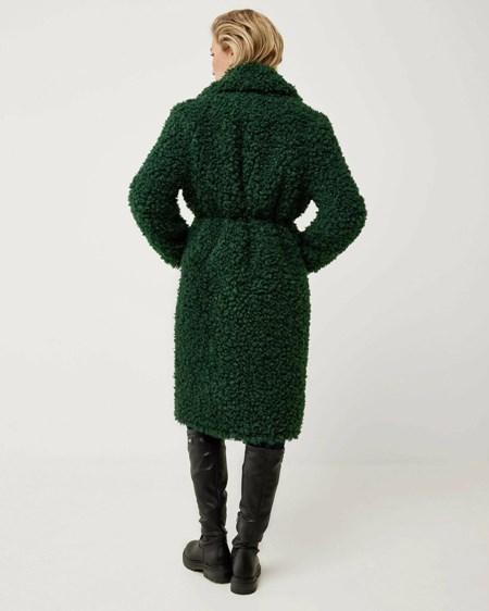 Mexx Faux fur coat with belt Dark Green Zielone | UMVLI3820