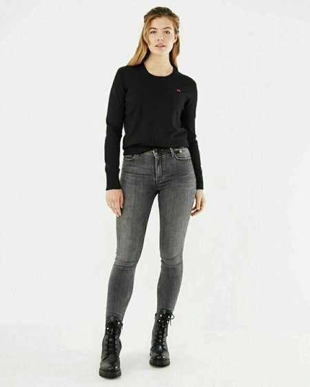 Mexx ILONA Round neck Pullover Black Czarne | VUFCT5687