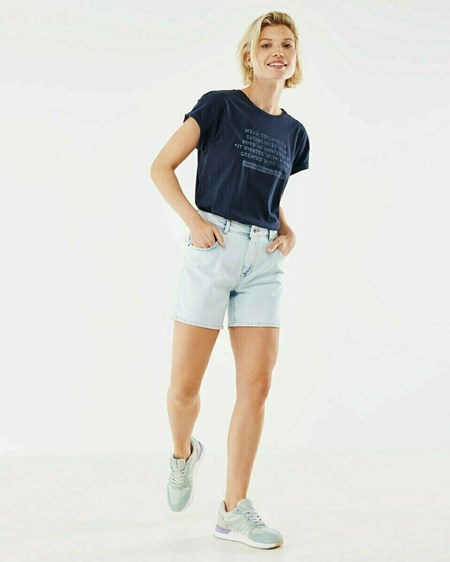 Mexx INA SHORT Mid waist/ Relaxed leg jeans Light Stone Niebieskie | ERBZH9056