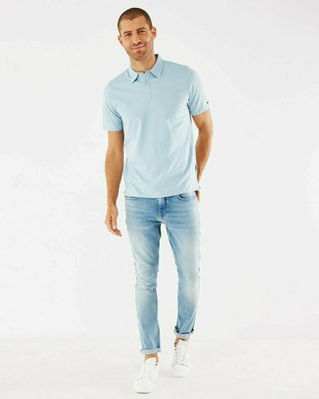 Mexx Jersey polo Light Blue Niebieskie | ELTHY9058