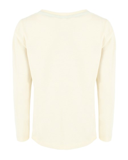 Mexx Long sleeve artwork t-shirt Off White Białe | JAUDV7104