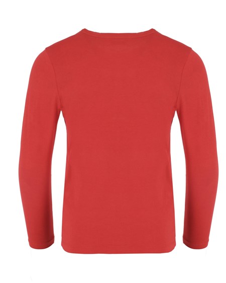 Mexx Long sleeve artwork t-shirt Red Czerwone | JIKMH2048