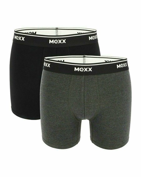 Mexx MEXX Boxershorts 2-pack Black/Anthracite Melange Czarne | ACULZ5217