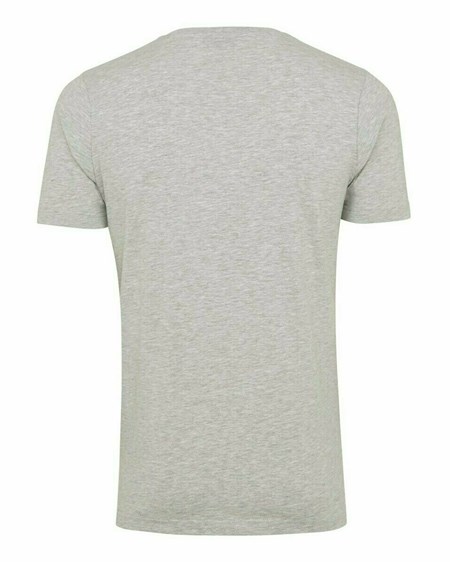 Mexx Men T-Shirt V-Neck Rubber Patch Grey Melange Szare | GXRBJ3261