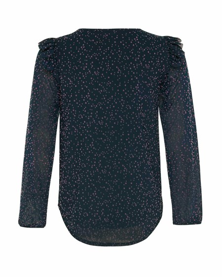 Mexx Mesh blouse AOP Navy Niebieskie | EOQXK8930