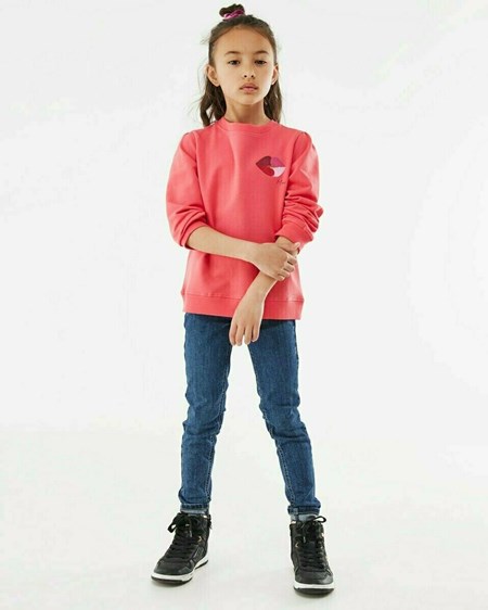 Mexx Puff sleeves sweater Dark Pink Różowe | BVRDK7259