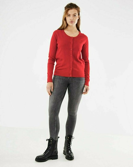 Mexx Round neck Cardigan SUSAN Red Czerwone | JHASG7405