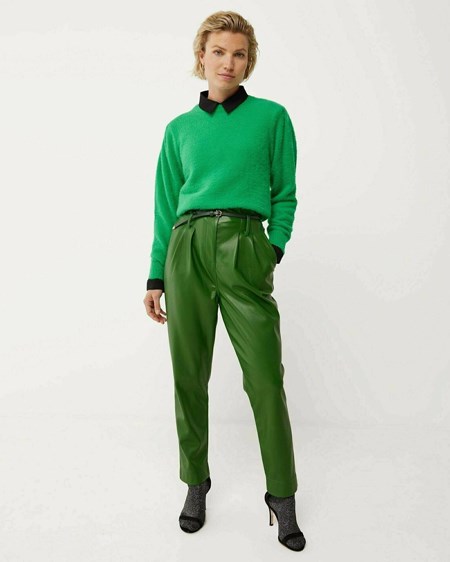 Mexx Round neck colorblock knitted pullover Bright Green Zielone | ZOYRS7196