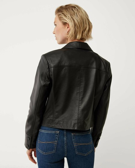 Mexx Skórzane jacket with pockets Black Czarne | BDJRM5173