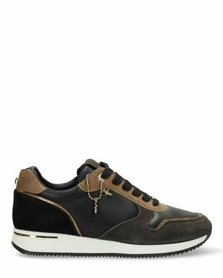 Mexx Sneaker Eke Black/Brown Czarne | TUMGV8526