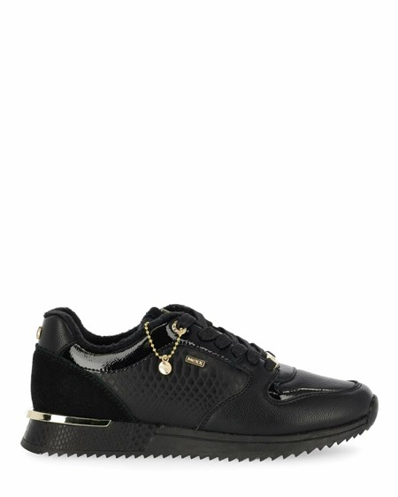 Mexx Sneaker Fleur Black/Black Czarne | JSZEG5872