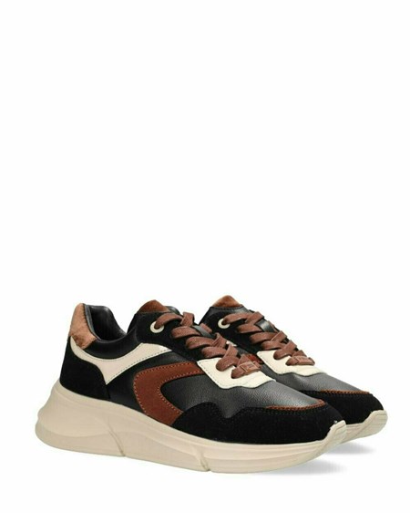 Mexx Sneaker Jilou Black/Tan Czarne | SYMXO7480