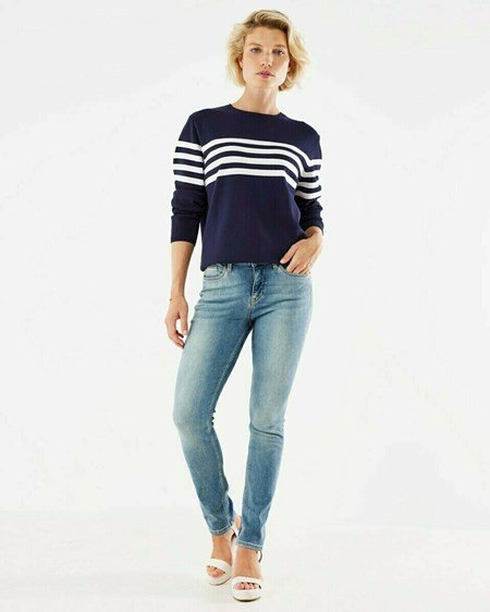 Mexx Stripe pullover Navy Niebieskie | CAQVY4532