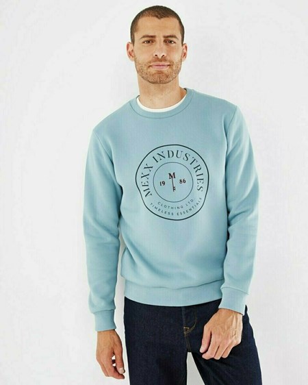 Mexx Sweatshirt Greyish Blue Niebieskie | ASEYL0637