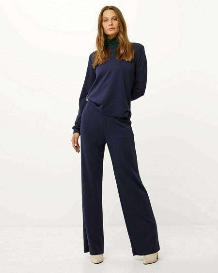 Mexx Szerokie leg jersey pants Navy Niebieskie | FTAXW8426