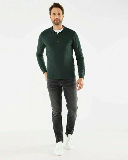 Mexx TYLOR Polo LS Dark Green Zielone | DKREJ6895