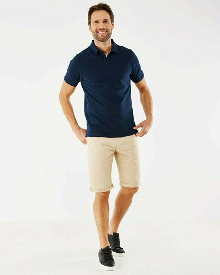 Mexx Washed polo Navy Niebieskie | GWIAB0632