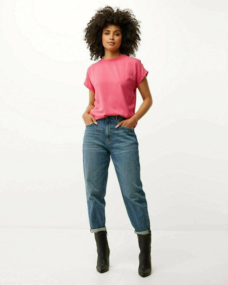 Mexx Woven front elastic bottom top Pink Różowe | DRUXY1207